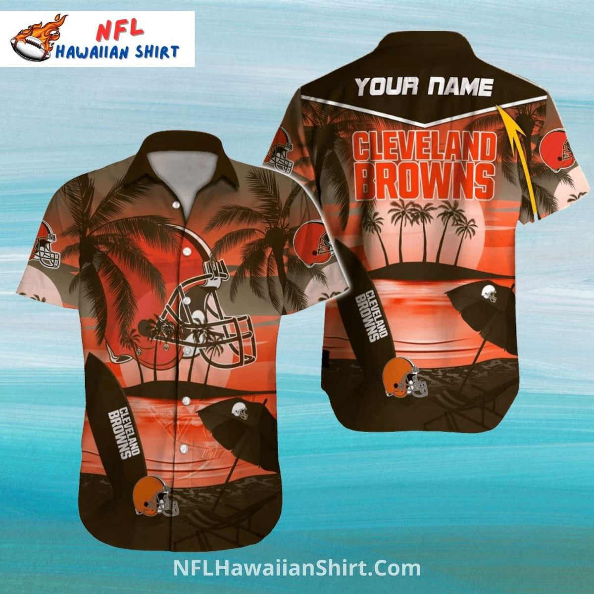 Cleveland Browns Aloha Shirt – Tropical Palm Beach Design