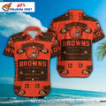 Cleveland Browns Aloha Shirt Vintage Bold Lettering Design