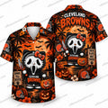 Cleveland Browns Ghostface Hello Kitty Mashup Halloween Hawaiian Shirt