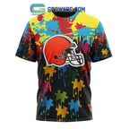 Cleveland Browns Personalized Autism Awareness Puzzle Painting Hoodie Shirts