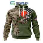 Cleveland Browns Personalized Veterans Camo Hoodie Shirt