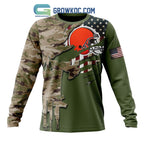 Cleveland Browns Personalized Veterans Camo Hoodie Shirt