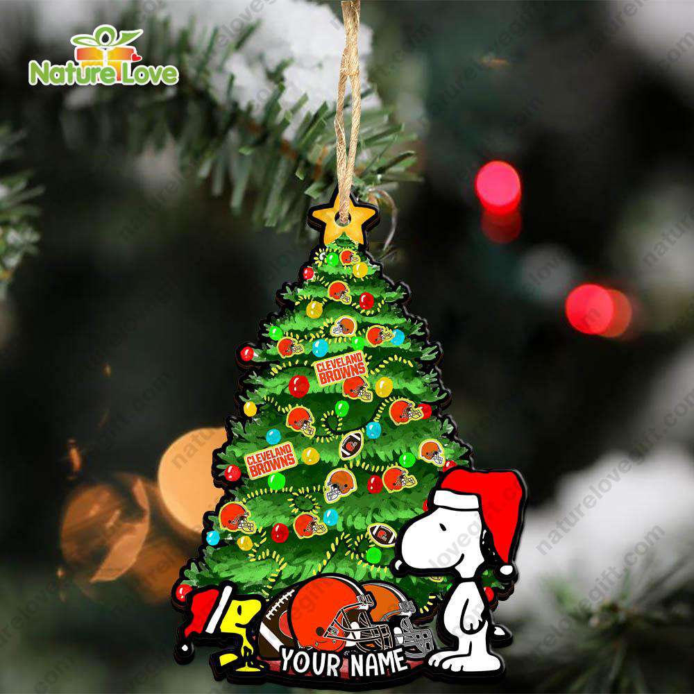 Cleveland Browns Snoopy Peanuts Custom Christmas Ornament Xmas Tree Decorations