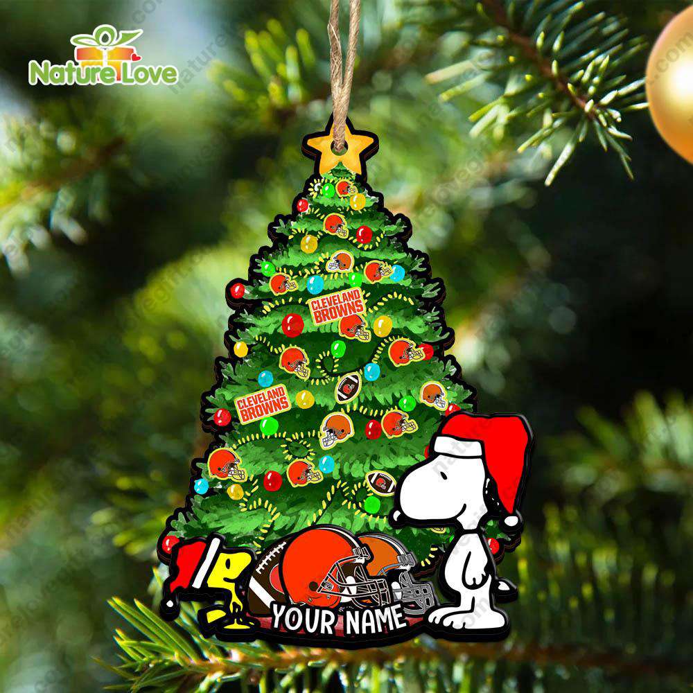 Cleveland Browns Snoopy Peanuts Custom Christmas Ornament Xmas Tree Decorations