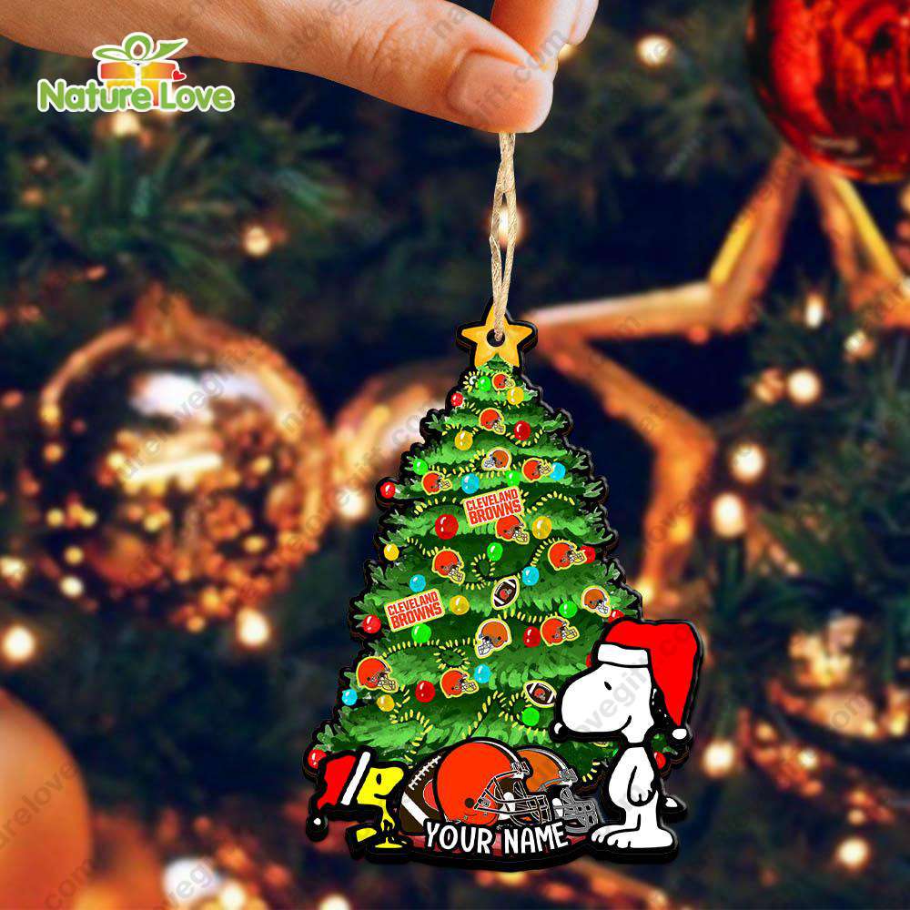 Cleveland Browns Snoopy Peanuts Custom Christmas Ornament Xmas Tree Decorations