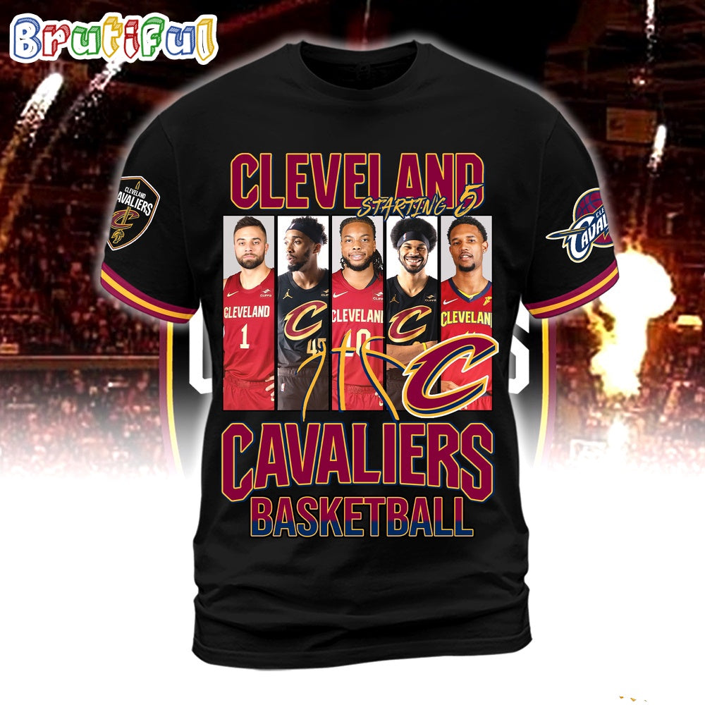 Cleveland Cavaliers Starting 5 Basketball 3D Shirt