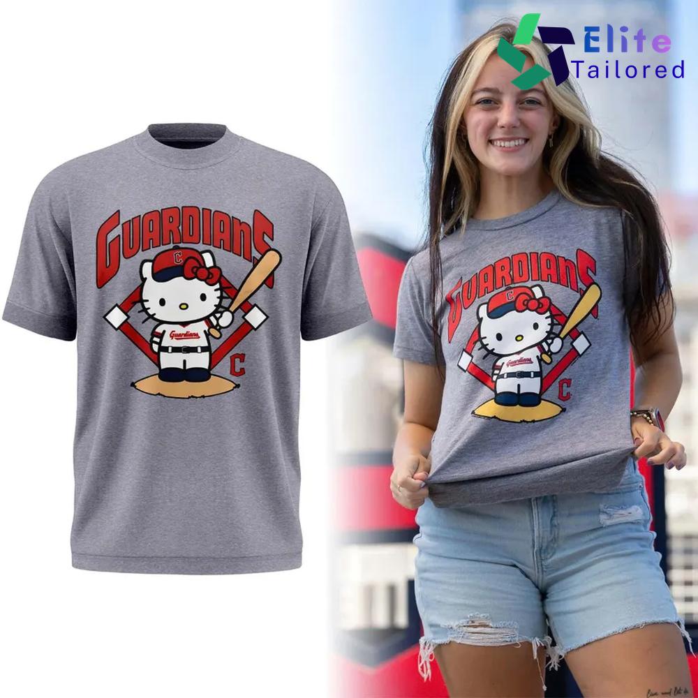 Cleveland Guardians x Hello Kitty Grey Graphic T-Shirt