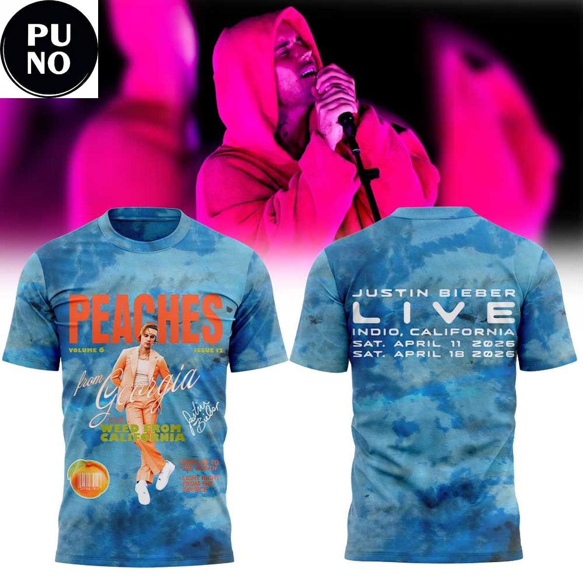 Coachella Justin Bieber Live 2026 Peaches Hoodie T-Shirt
