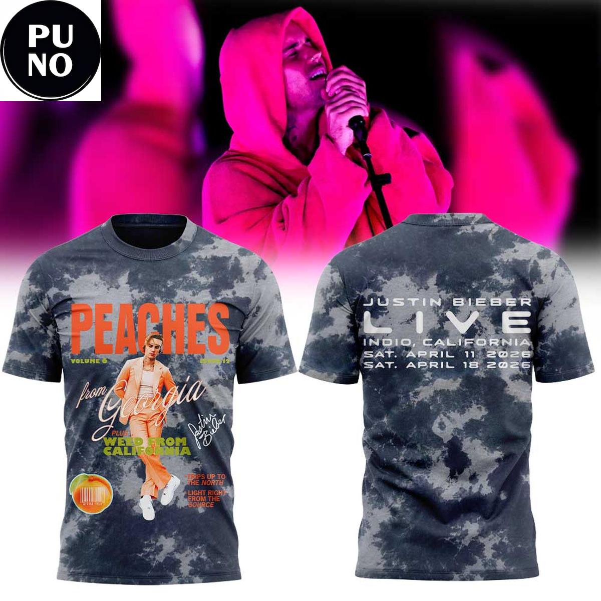 Coachella Justin Bieber Live 2026 Peaches Hoodie T-Shirt