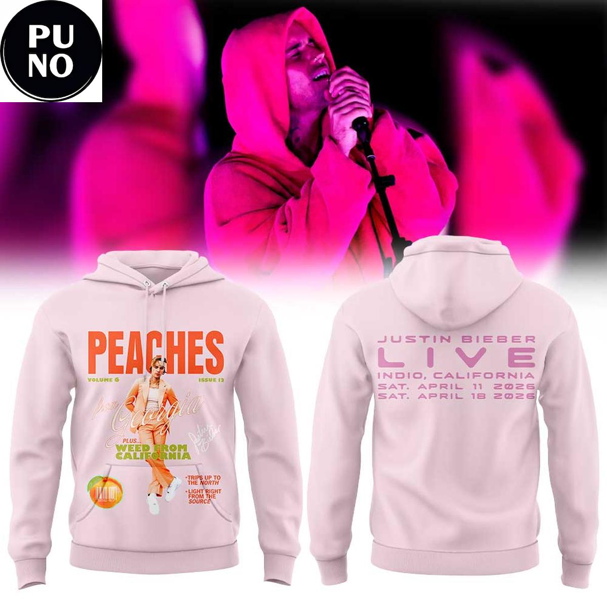 Coachella Justin Bieber Live 2026 Peaches Hoodie T-Shirt