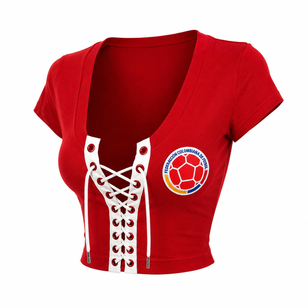 Colombia World Cup 2026 Lace-Up Soccer Crop Top