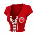 Colombia World Cup 2026 Lace-Up Soccer Crop Top