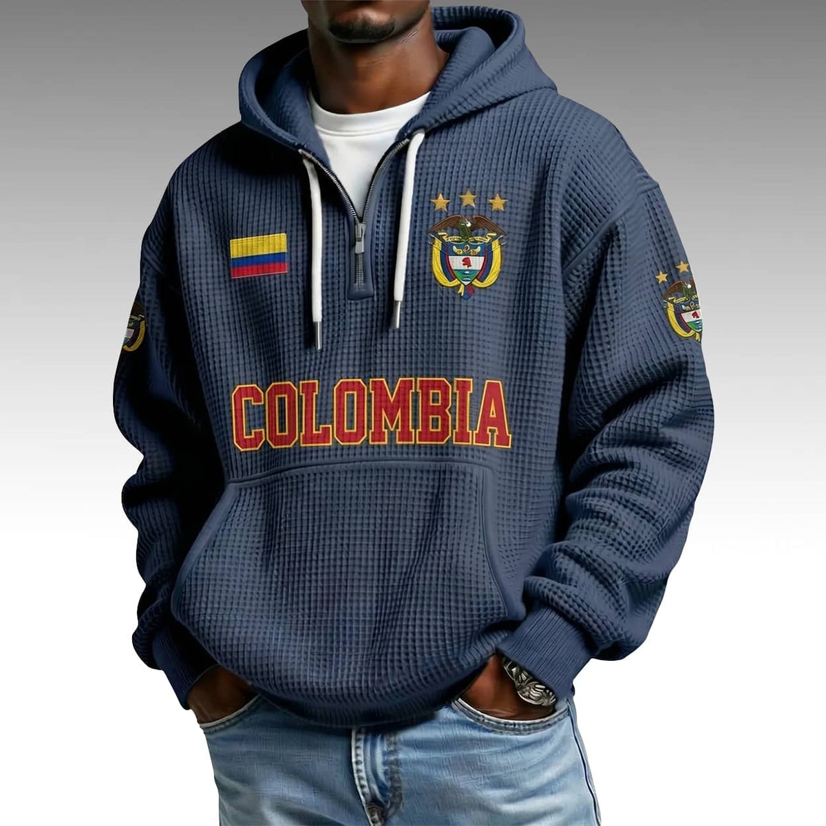 Colombia World Cup 2026 Waffle Quarter Zip Hoodie