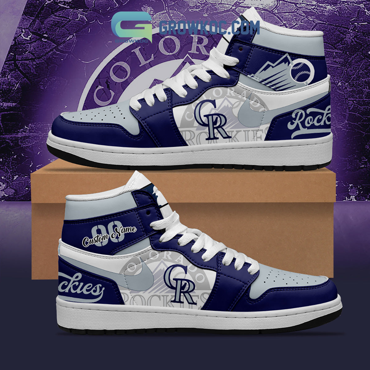 Colorado Rockies MLB Personalized Air Jordan 1 Shoes