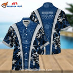 Colts Hawaiian Shirt Classic Floral Stripes Blue Print