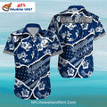 Colts Hawaiian Shirt Torn Pattern Hibiscus And Horseshoe