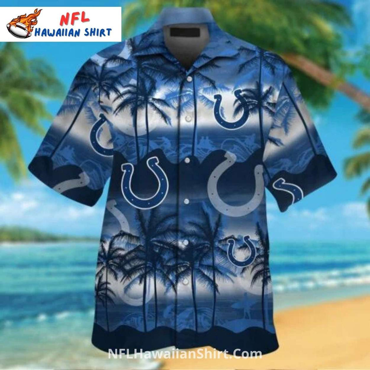 Colts Hawaiian Shirt – Tropical Palm Tree Pattern