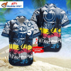 Colts Hawaiian Shirt Vibrant Sunset Palm Beach Theme