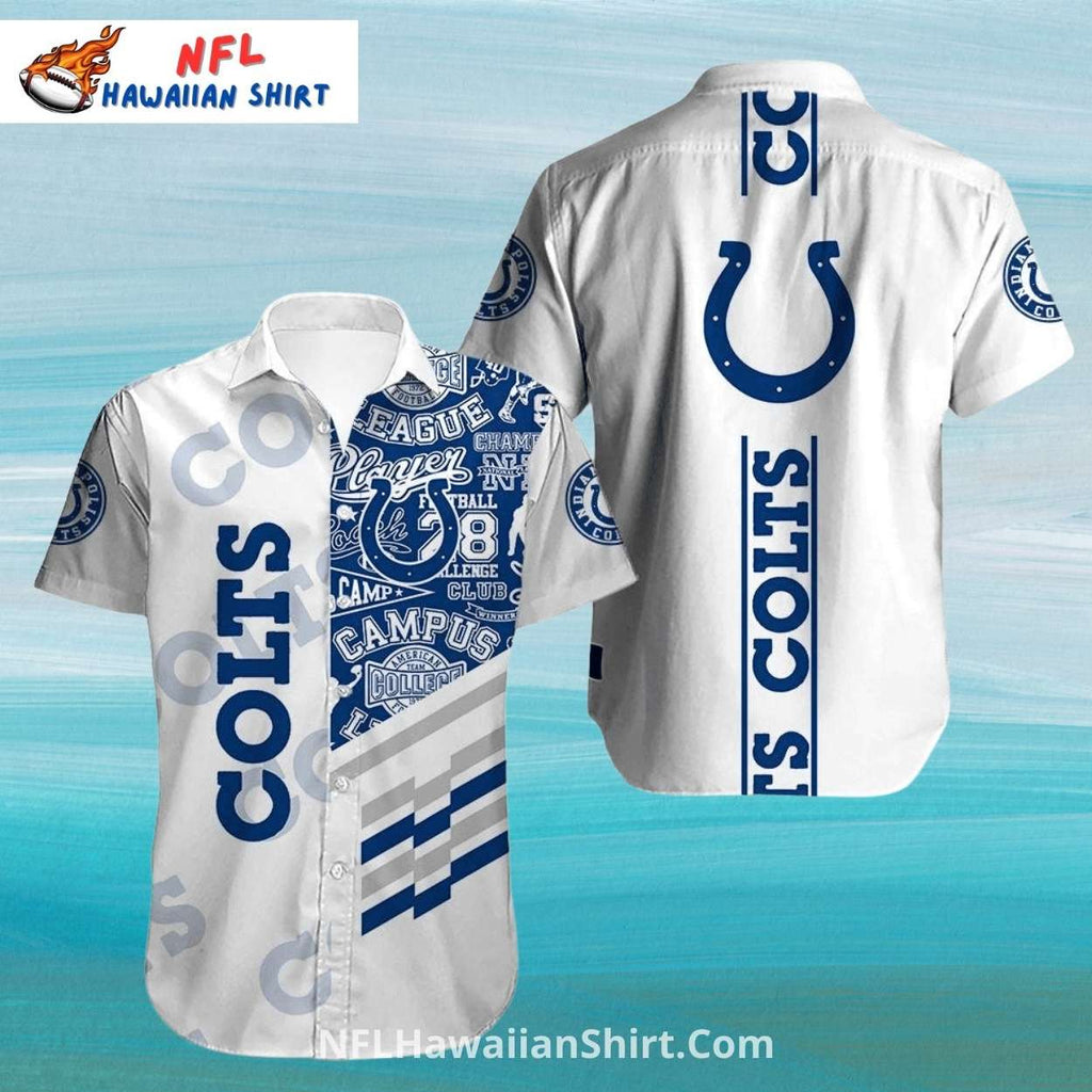 Colts Hawaiian Shirt – White and Blue College Theme Design
