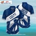 Colts Horseshoe Pattern Hawaiian Shirt Blue and White Design