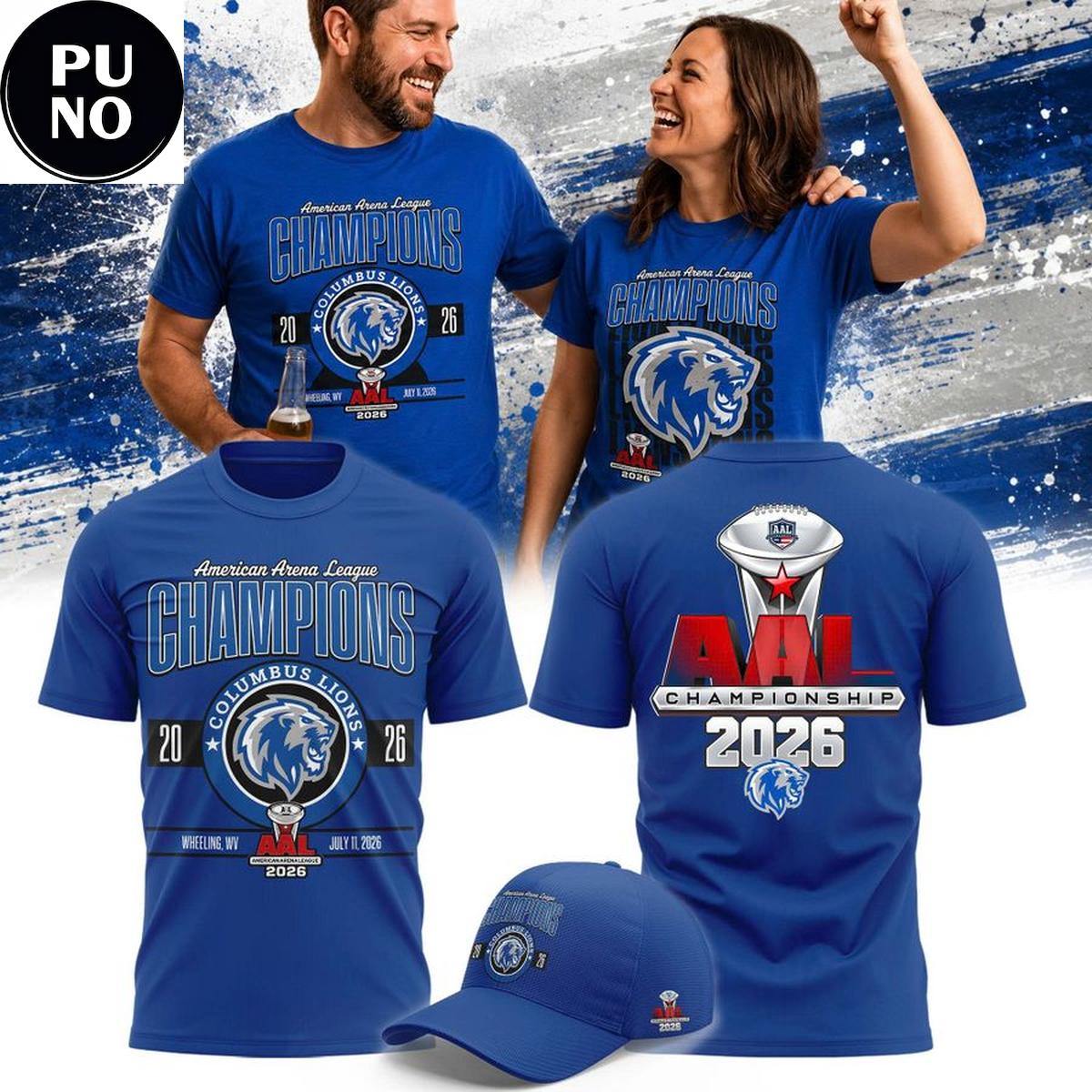 Columbus Lions 2026 American Arena League Champions Hoodie T-Shirt