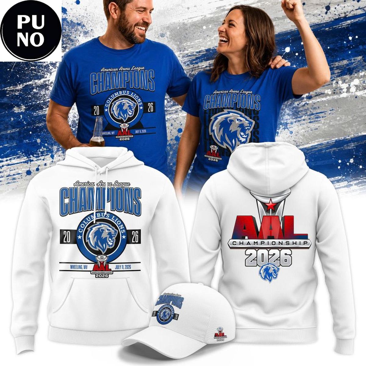 Columbus Lions 2026 American Arena League Champions Hoodie T-Shirt
