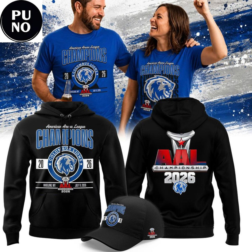 Columbus Lions 2026 American Arena League Champions Hoodie T-Shirt