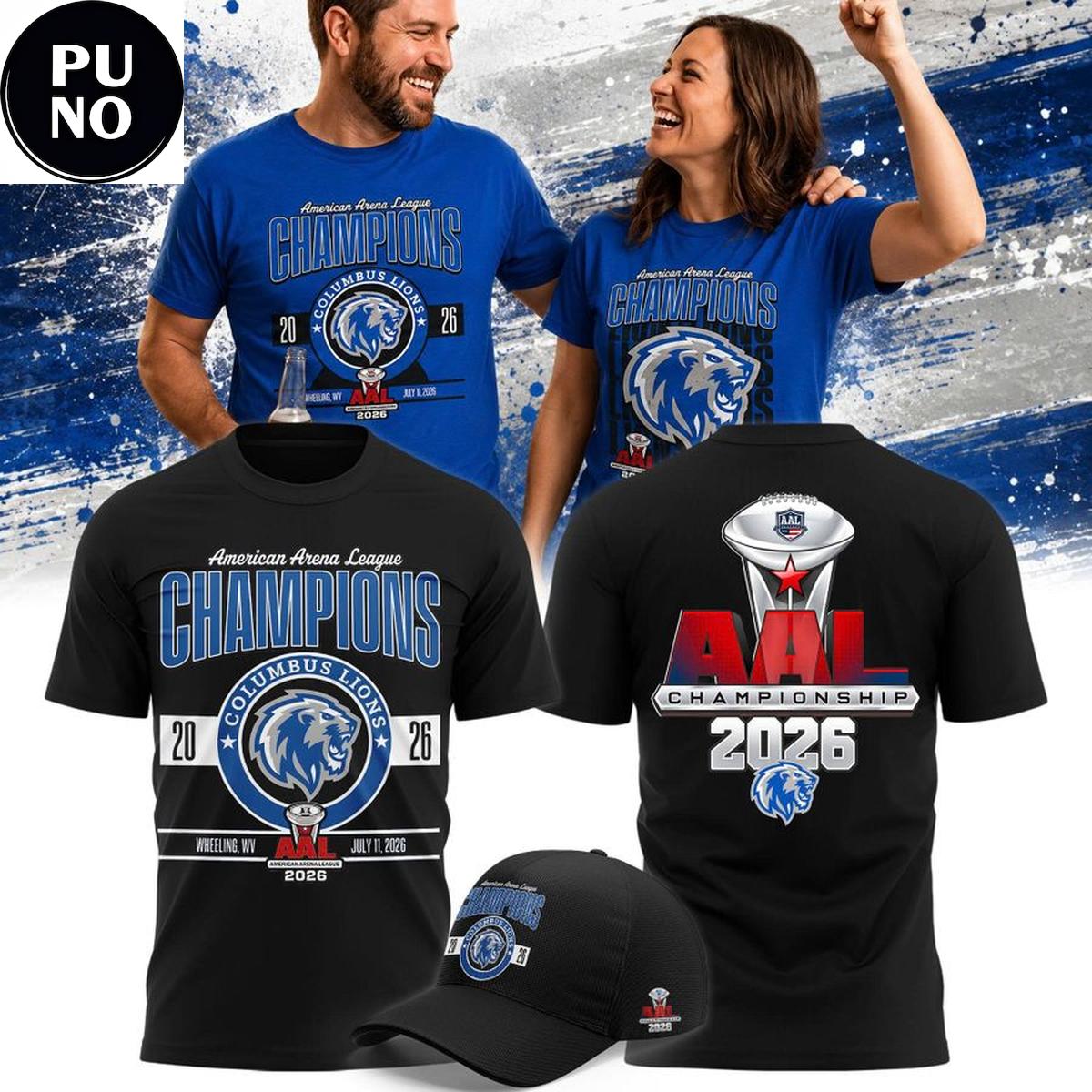 Columbus Lions 2026 American Arena League Champions Hoodie T-Shirt