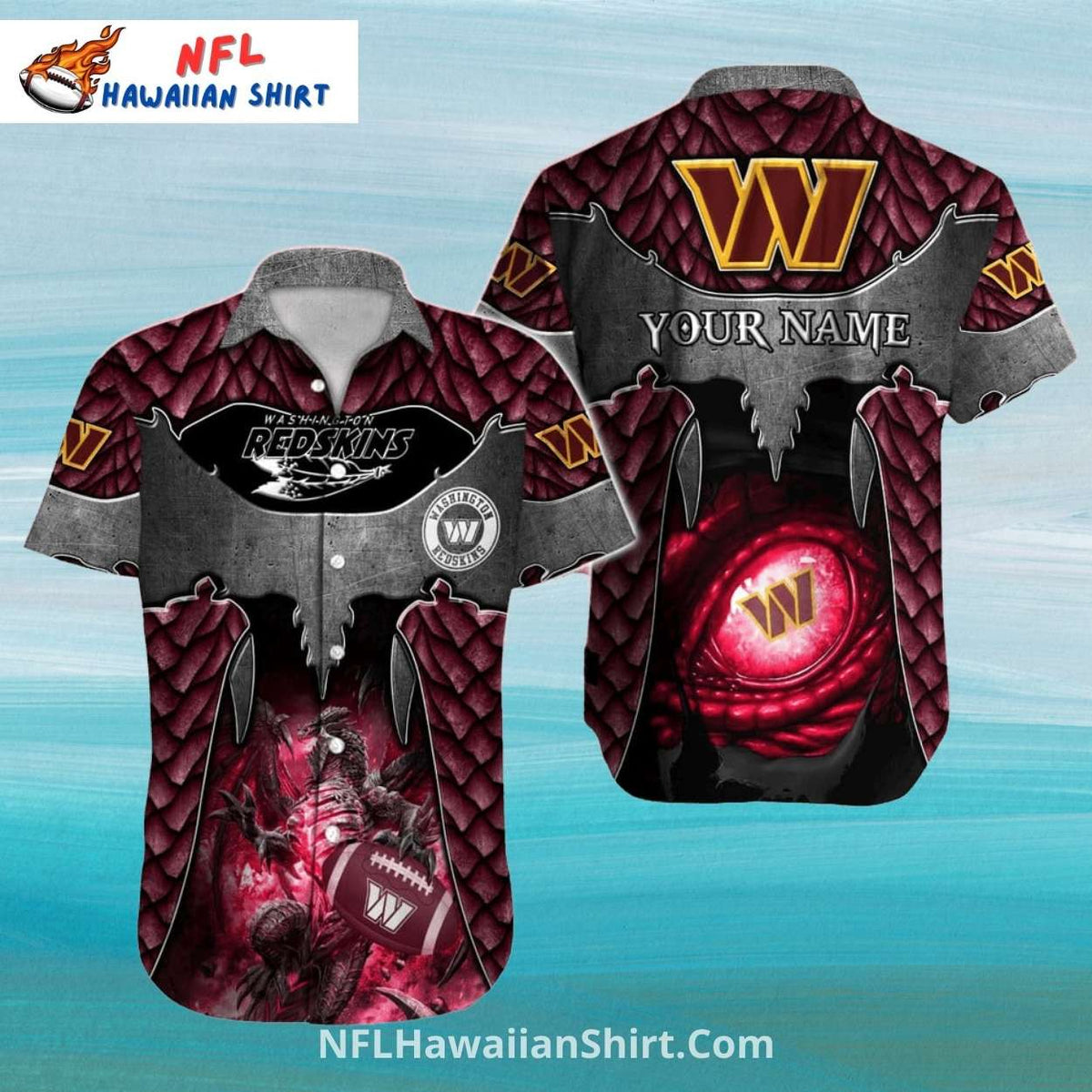 Commanders Dragon Eye Hawaiian Shirt With Bold Tribal Design