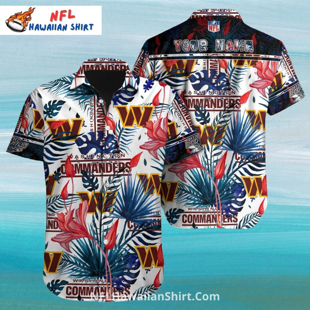Commanders Floral Hawaiian Shirt With Bold Tropical Patterns