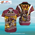 Commanders Football Warrior Aloha Shirt With Dynamic Graphics