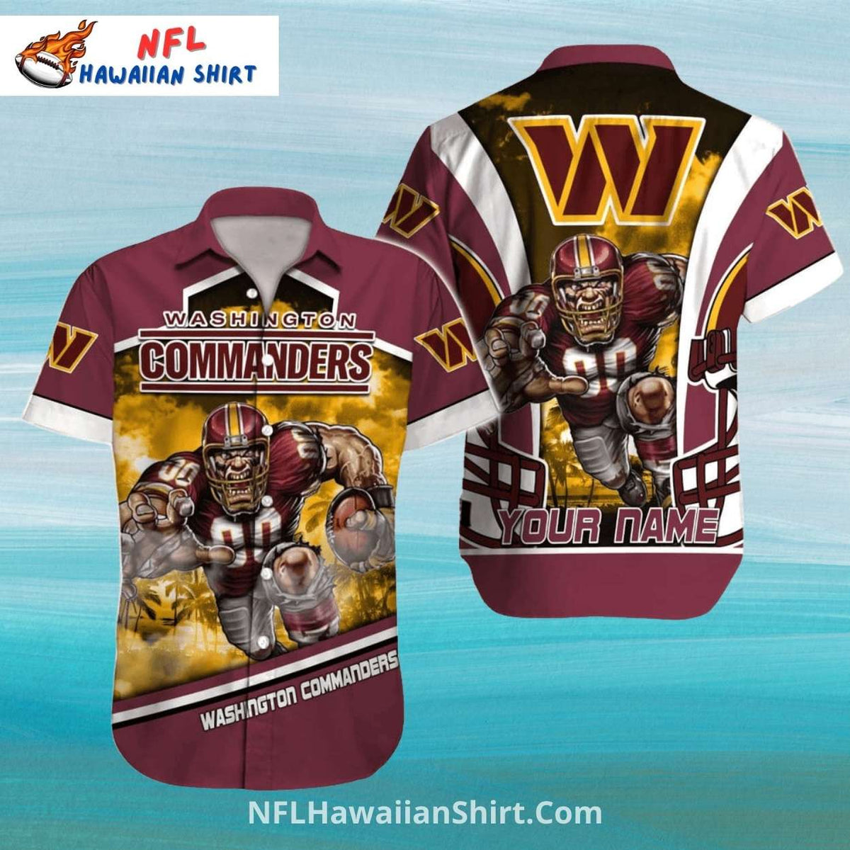 Commanders Football Warrior Aloha Shirt With Dynamic Graphics