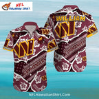 Commanders Hibiscus And Torn Paper Design Hawaiian Shirt