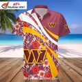 Commanders Hibiscus Wave Hawaiian Shirt For Fans