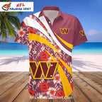 Commanders Hibiscus Wave Hawaiian Shirt For Fans