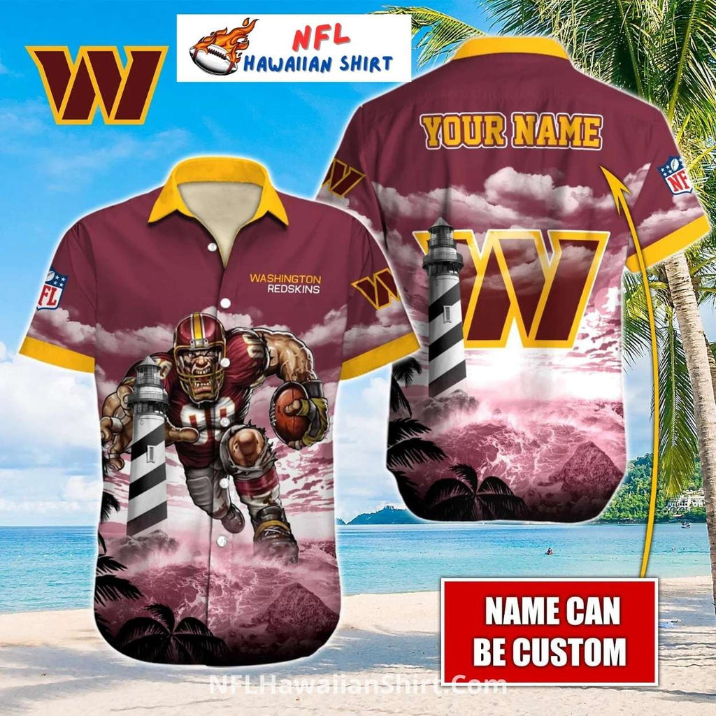 Commanders Lighthouse Beach Scene Hawaiian Shirt