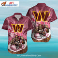 Commanders Palm Tree And Coconut Football Themed Hawaiian Shirt