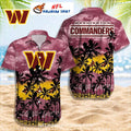 Commanders Palm Tree Sunset Hawaiian Shirt For Fans