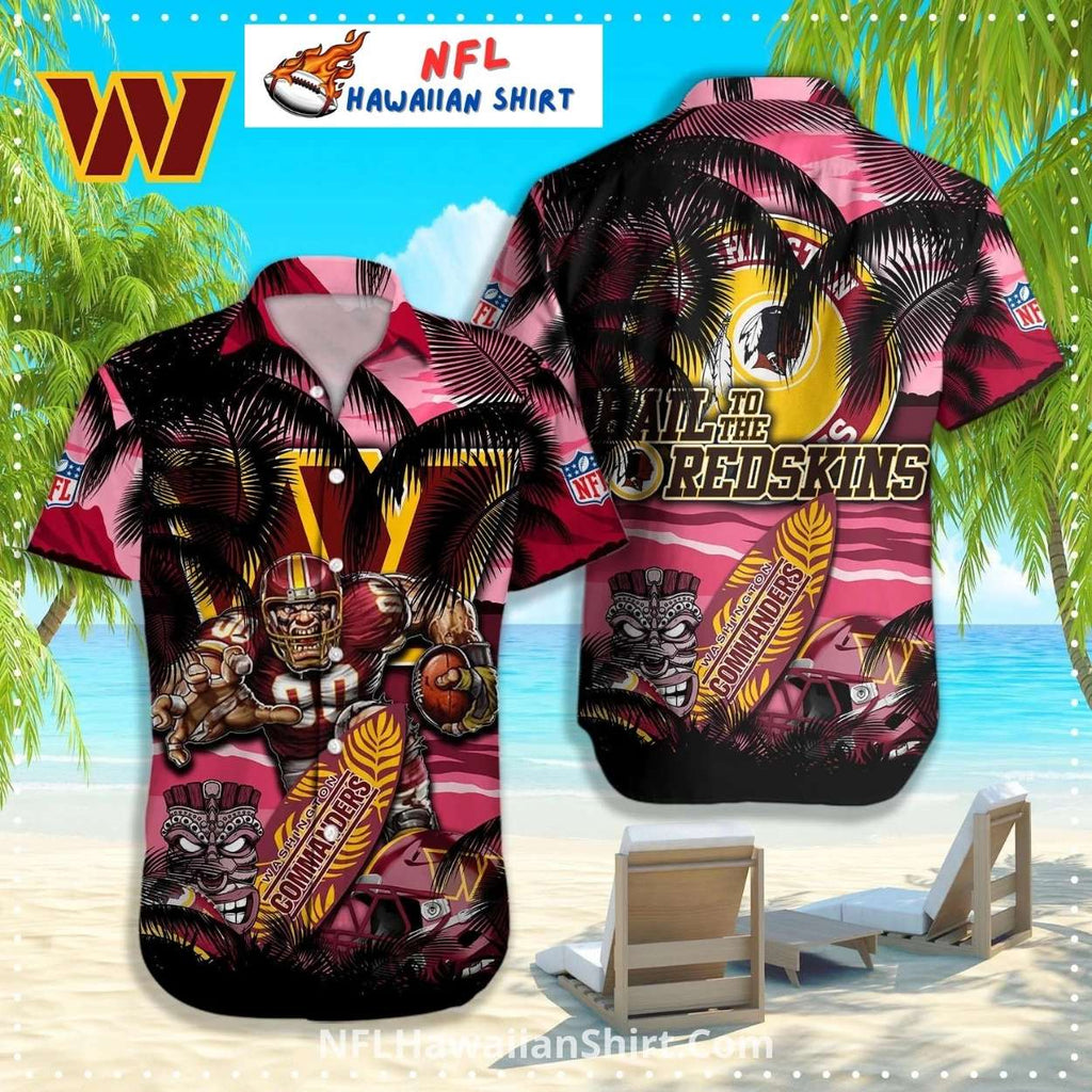 Commanders Pink Sunset Warrior Hawaiian Shirt