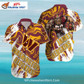 Commanders Psychedelic Swirl Hawaiian Shirt With Football Art
