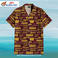 Commanders Wordmark Logo Pattern Aloha Shirt