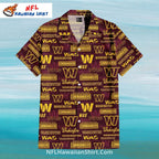 Commanders Wordmark Logo Pattern Aloha Shirt