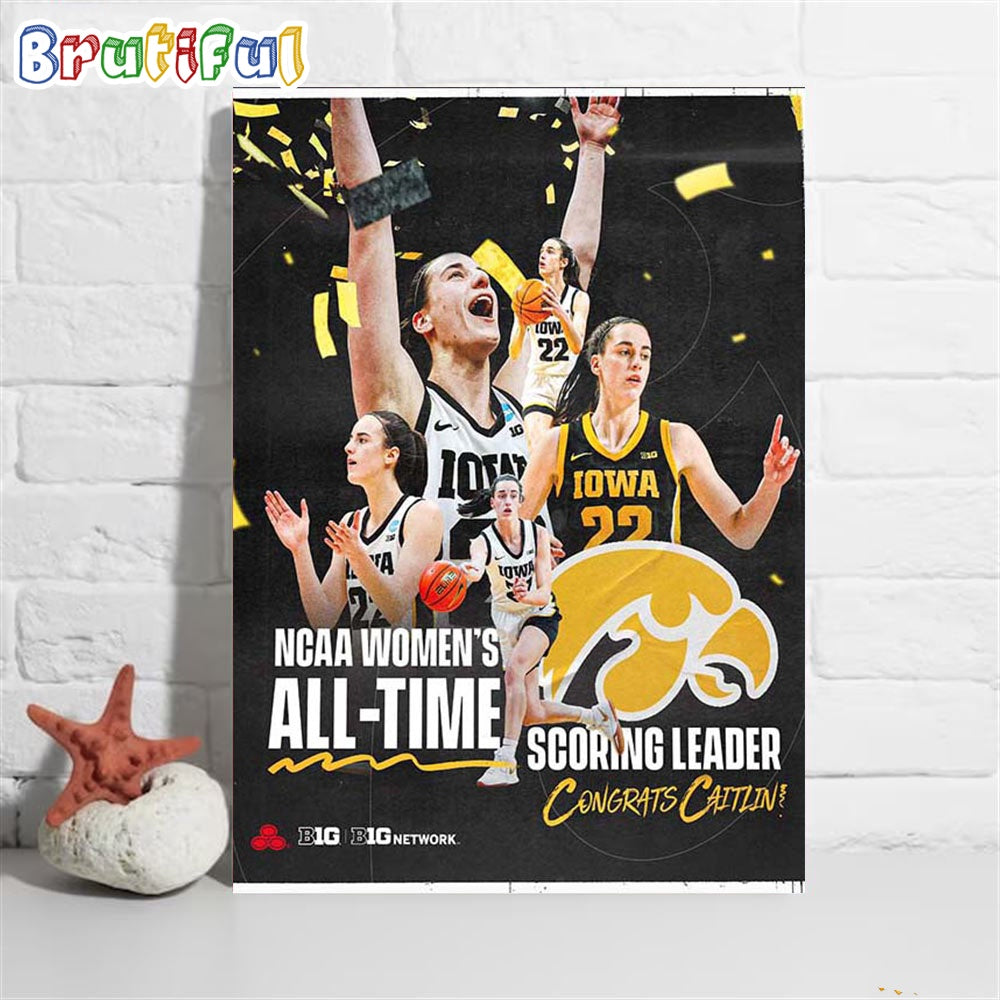 Congrats Caitlin Clark NCAA Womens All-Time Scoring Leader Poster Canvas