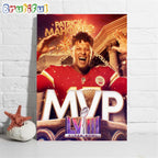 Congratulations Patrick Mahomes 3x Super Bowl MVP Poster Canvas