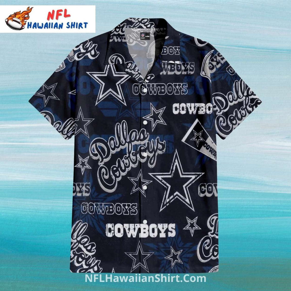Cowboys Hawaiian Shirt – All Over Logo Collage Design