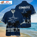 Cowboys Hawaiian Shirt – Dark Palm Tree Beach Sunset