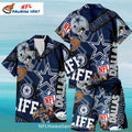 Cowboys Hawaiian Shirt – NFL Football And Helmet Collage Set