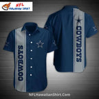 Cowboys Hawaiian Shirt – Navy And Silver Striped Star Pattern