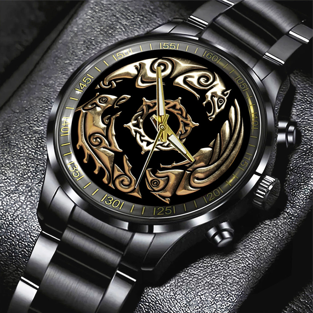 Crimson Desert Black Stainless Steel Watch - GNE5656