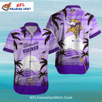 Cruise Ship And Palms Minnesota Vikings Aloha Shirt